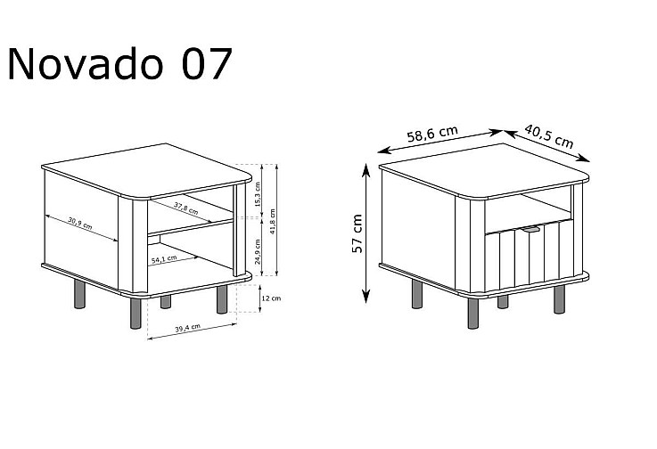 Нощно шкафче NOVADO NO-7 пастелно сиво