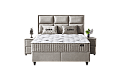 Тапицирана спалня с матрак CARIA 160 x 200 - перла SY