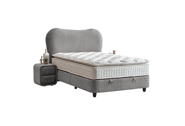 Тапицирана спалня с матрак MOON 120 х 200 - сив 18