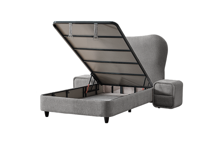 Тапицирана спалня с матрак MOON 120 х 200 - сив 18