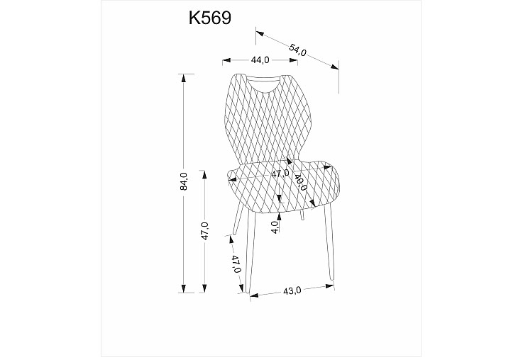 Трапезен стол K 569 бежов