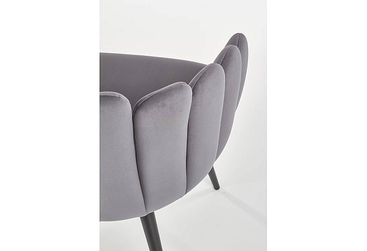 Кадифен трапезен стол K410 сив