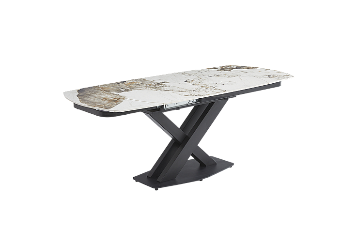Разтегателна трапезна маса DIGORA L NEW - сив / бяло