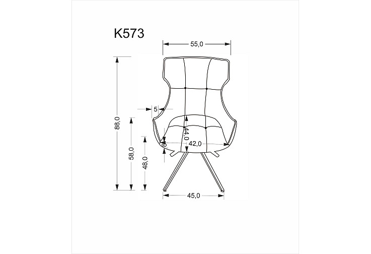Трапезен стол K 573 пепел / черен