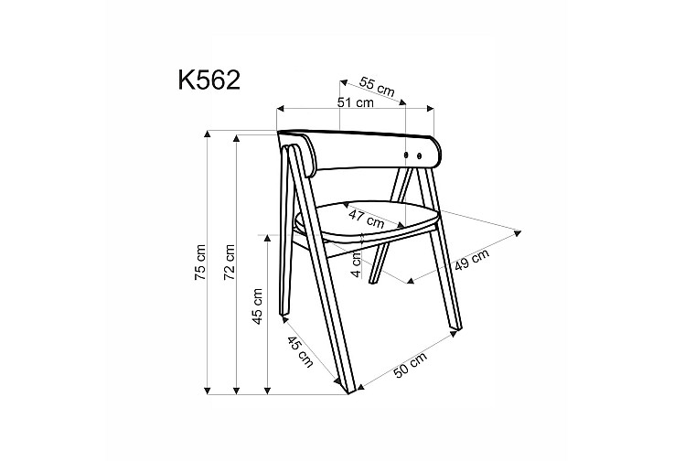 Трапезен стол K562 орех / светлобежов