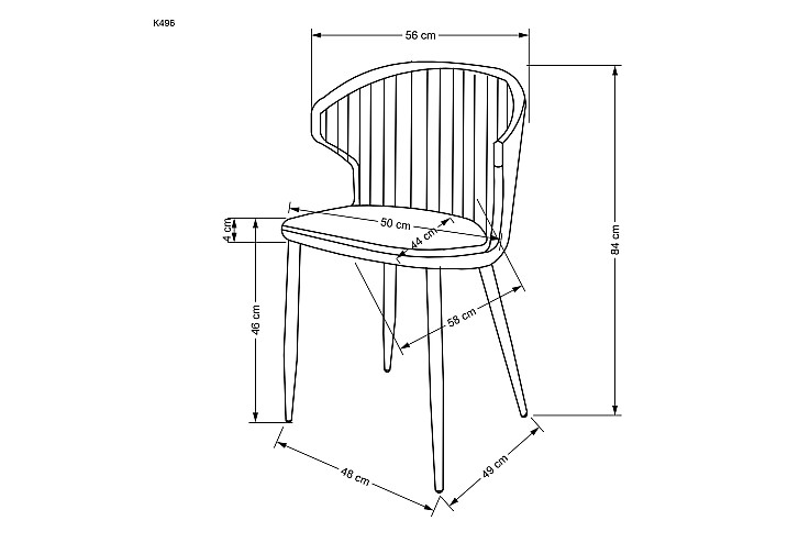 Трапезен стол K496 тъмнобежов