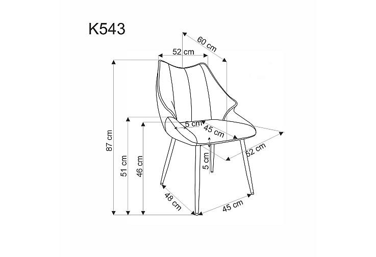 Трапезен стол K543 маслинов