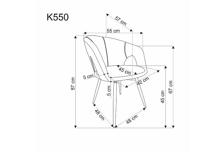 Трапезен стол K550 бежов