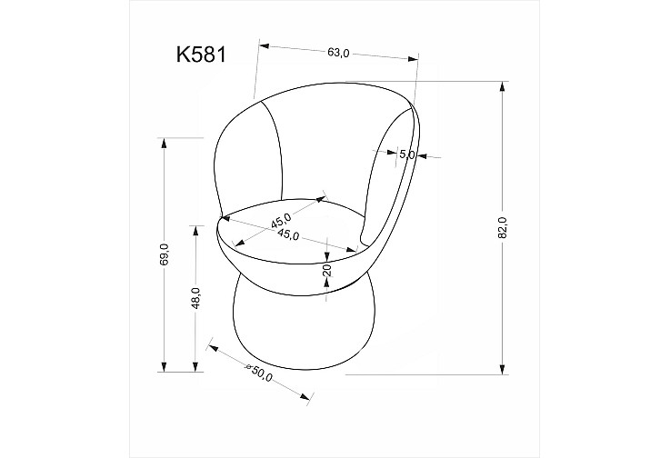 Трапезен стол K 581 бежов