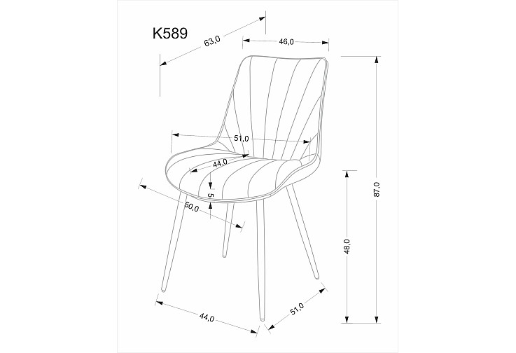 Трапезен стол K 589 бежов