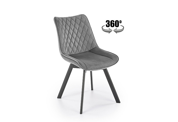 Трапезен стол K520 тъмносив / черен