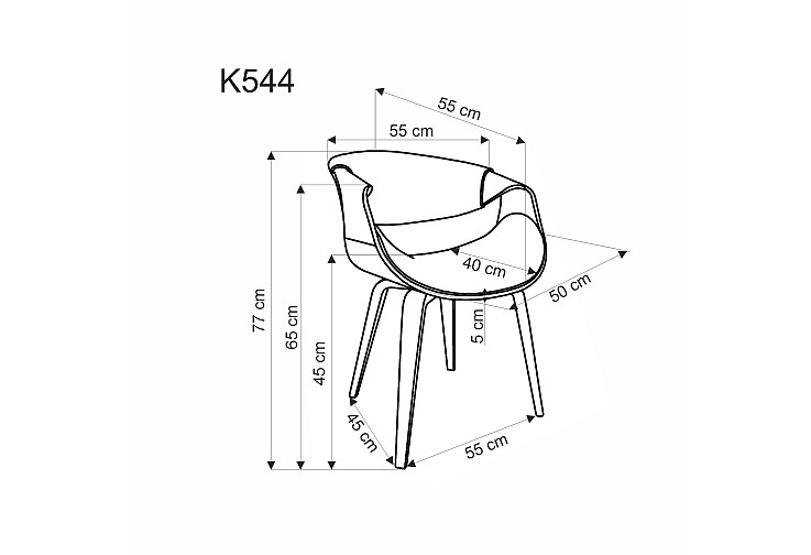 Трапезен стол K544 черен / орех
