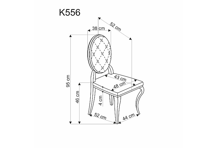 Трапезен стол K556 черен / златист