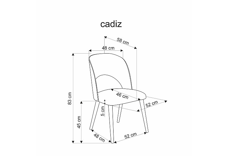 Трапезен стол CADIZ натурален дъб/ сиво