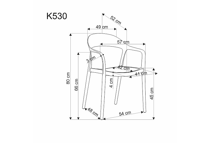Пластмасов стол K530 черен