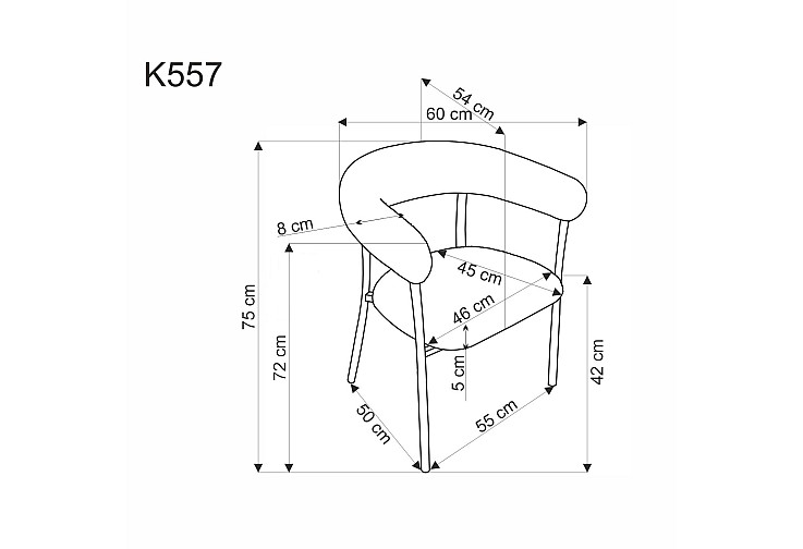 Трапезен стол K557 светлобежов