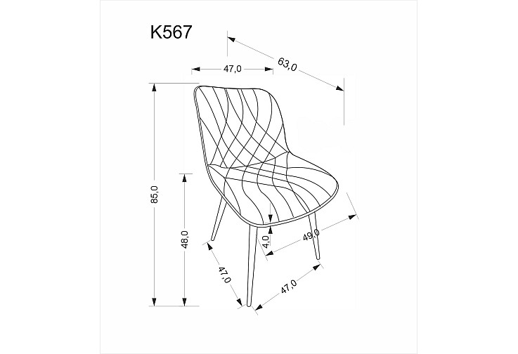 Трапезен стол K 567 пепел / черен