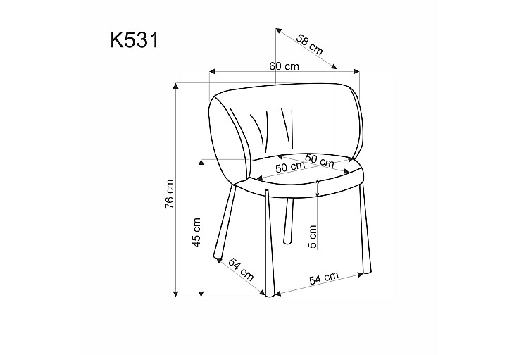 Трапезен стол K531 бежов