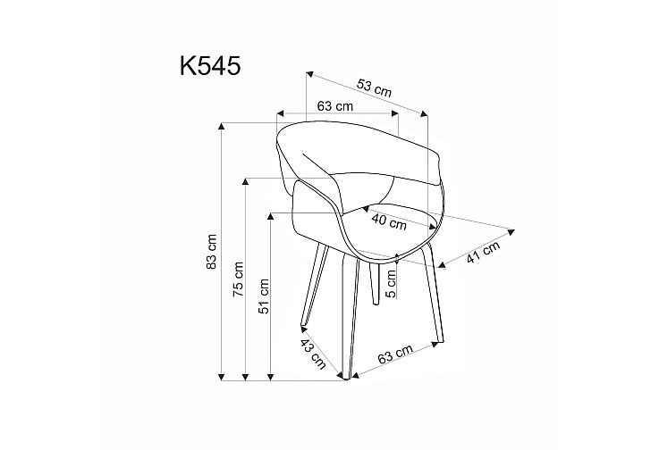 Трапезен стол K545 бежов / орех