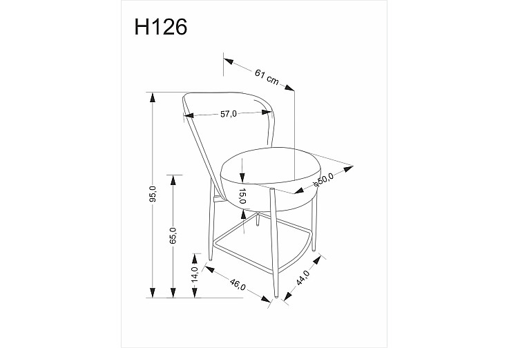 Бар стол H-126 черен / сив