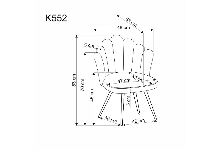 Трапезен стол K552 сив