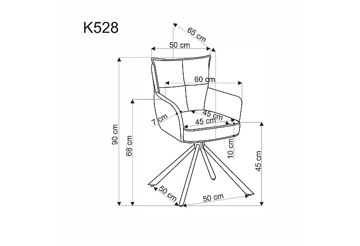 Трапезен стол K528 сив