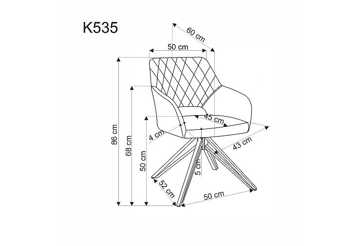 Трапезен стол K535 тъмнозелен